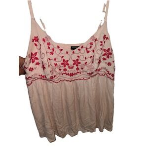 Torrid Pink and Red Floral Camisole Plus Size 1
